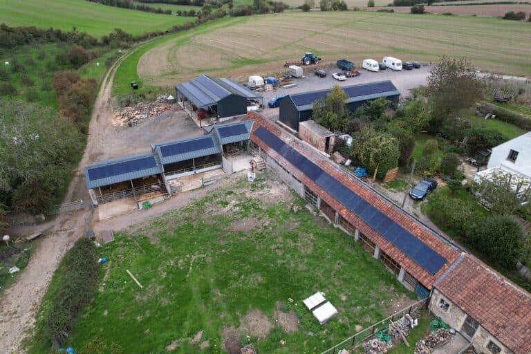 solar panels on farm buildings